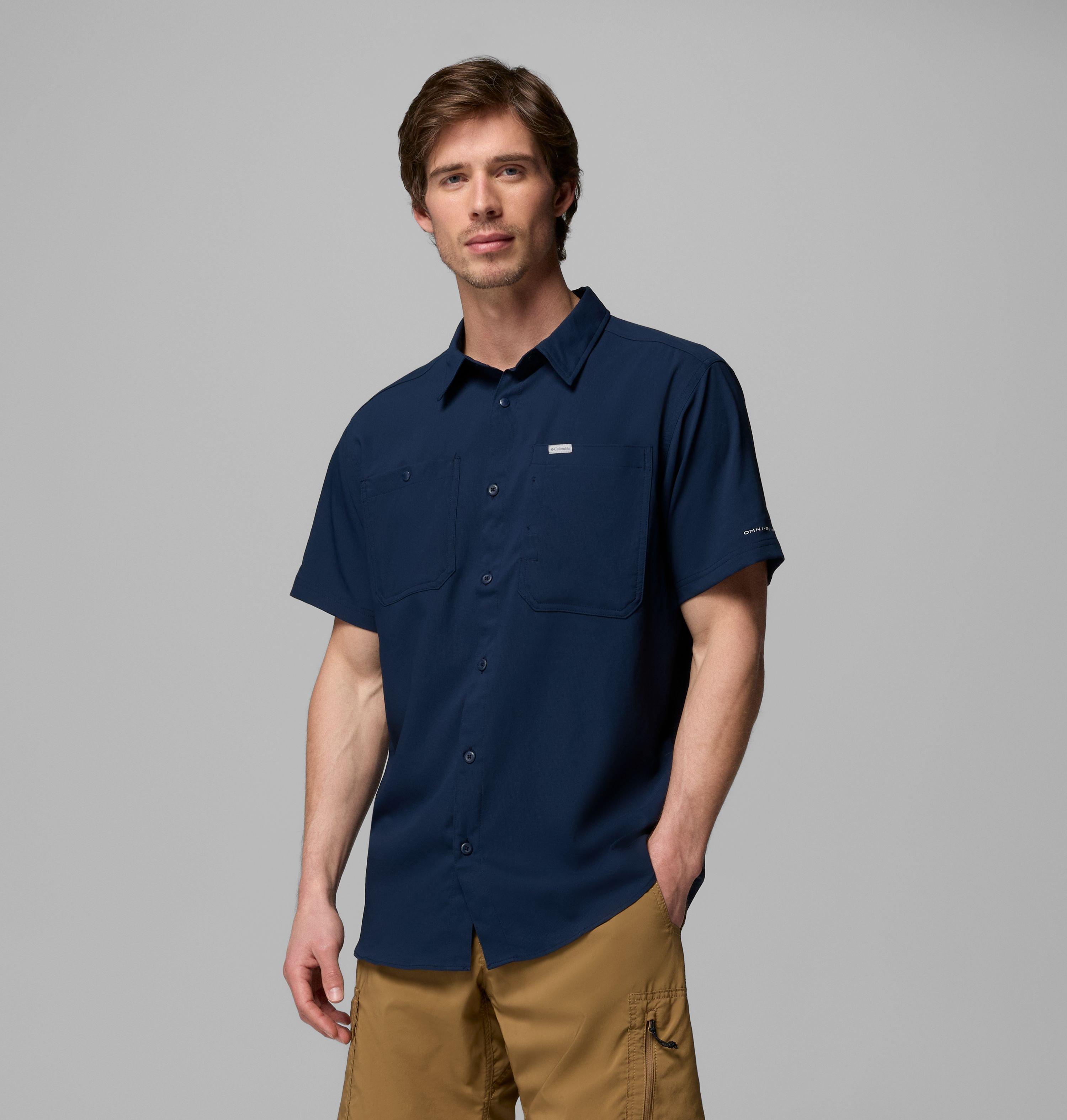 Columbia Sportswear Men's Blue Columbia - Silver Ridge™ Utility Ii Short Sleeve Recycled Shirt - Collegiate Navy Small