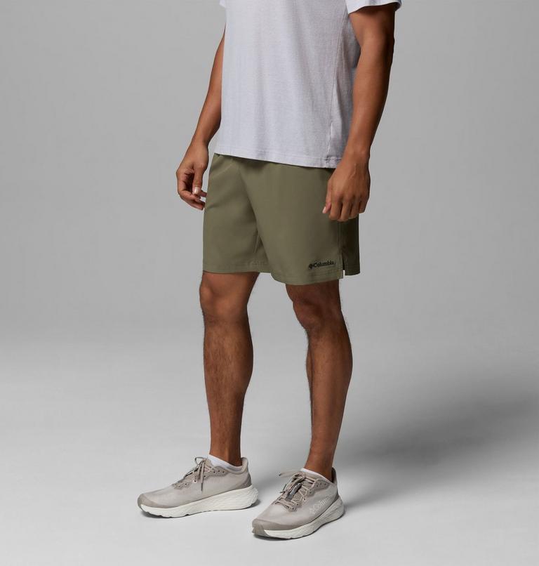 Men's Vital Valley Hiking Shorts, Color: Stone Green, Greenscape, image 4