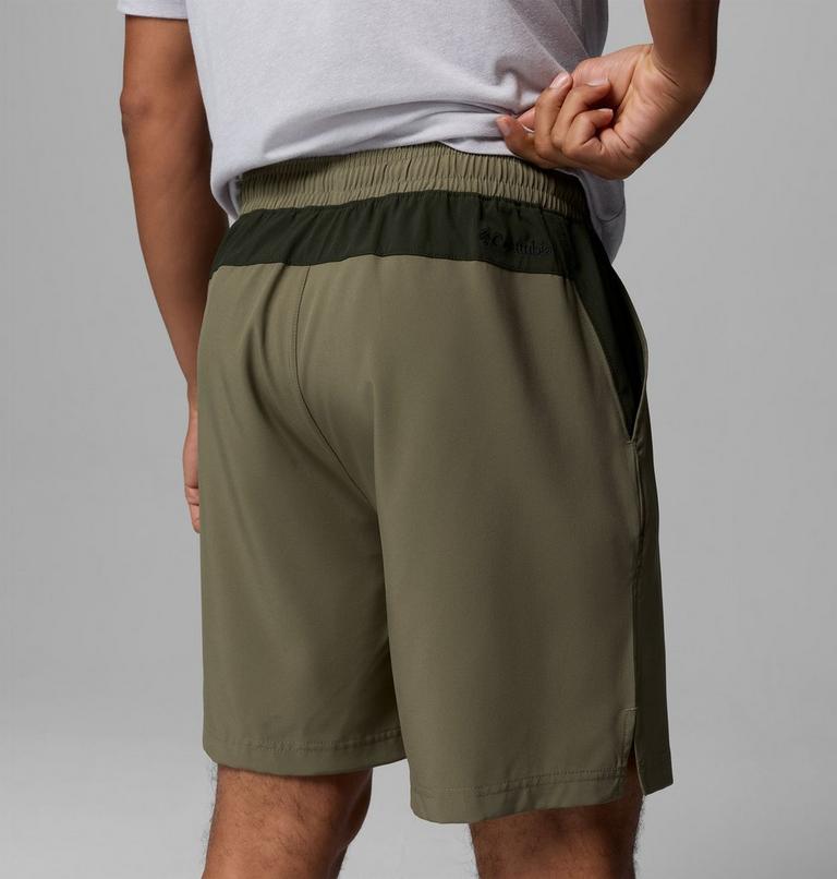 Men's Vital Valley Hiking Shorts, Color: Stone Green, Greenscape, image 6