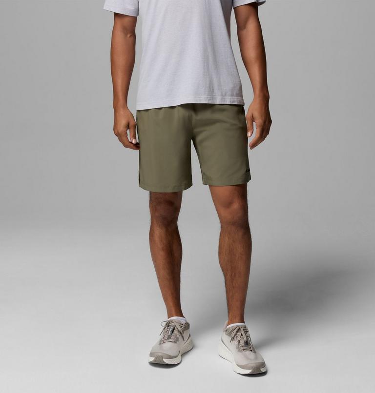 Men's Vital Valley Hiking Shorts, Color: Stone Green, Greenscape, image 1