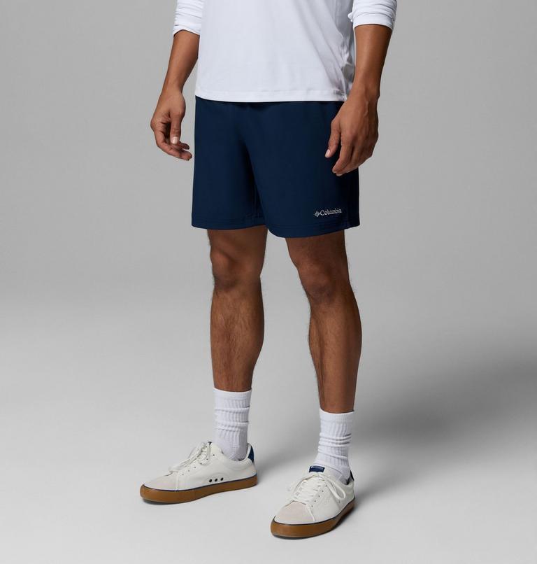 Men's Vital Valley Hiking Shorts, Color: Collegiate Navy, Mountain Blue, image 4