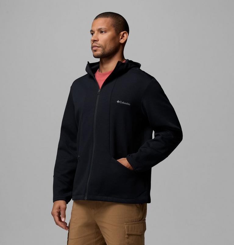 Sudadera con capucha con cremallera de arriba abajo Columbia Tech de punto Spacer para hombre, Color: Black, Black, image 4