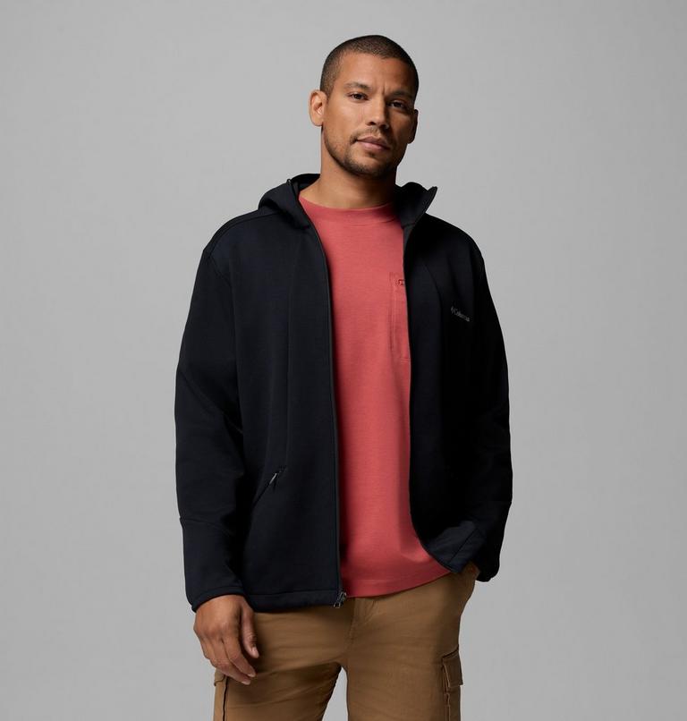 Sudadera con capucha con cremallera de arriba abajo Columbia Tech de punto Spacer para hombre, Color: Black, Black, image 5