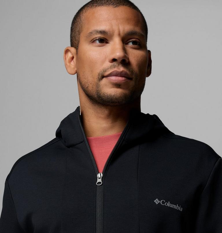 Sudadera con capucha con cremallera de arriba abajo Columbia Tech de punto Spacer para hombre, Color: Black, Black, image 6