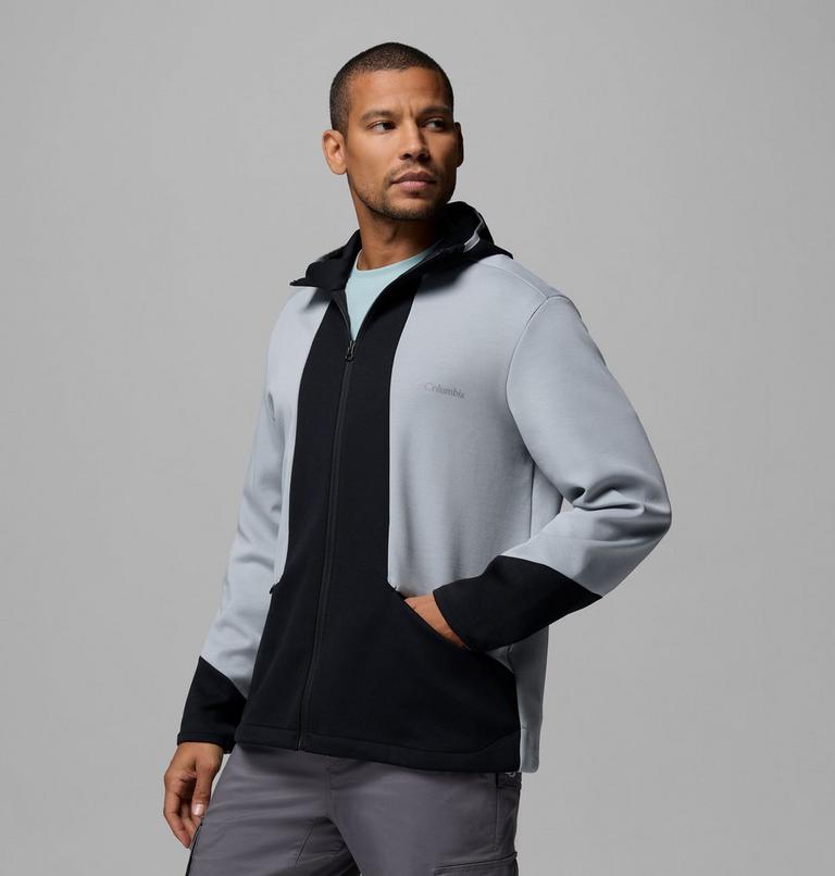 Sudadera con capucha con cremallera de arriba abajo Columbia Tech de punto Spacer para hombre, Color: Columbia Grey, Black, image 4