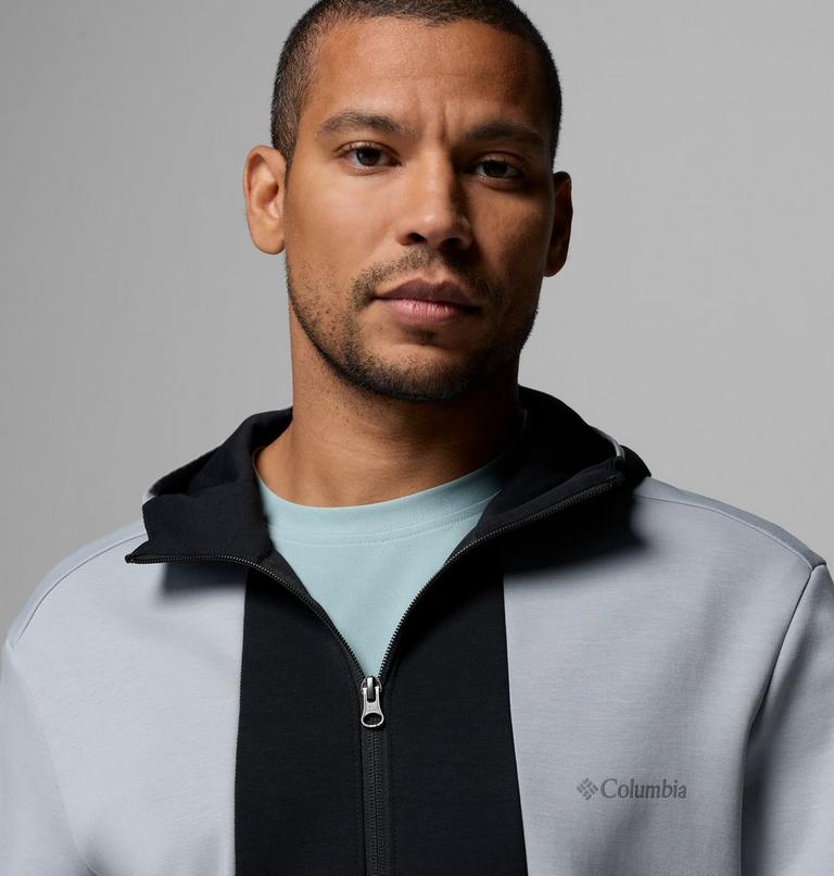 Sudadera con capucha con cremallera de arriba abajo Columbia Tech de punto Spacer para hombre, Color: Columbia Grey, Black, image 6