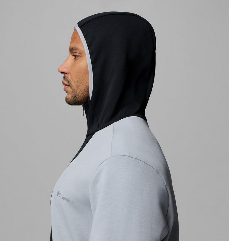Sudadera con capucha con cremallera de arriba abajo Columbia Tech de punto Spacer para hombre, Color: Columbia Grey, Black, image 7
