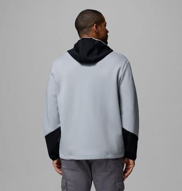 Sudadera con capucha con cremallera de arriba abajo Columbia Tech de punto Spacer para hombre, Color: Columbia Grey, Black, image 3