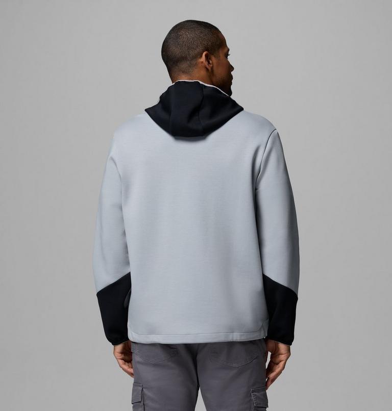 Sudadera con capucha con cremallera de arriba abajo Columbia Tech de punto Spacer para hombre, Color: Columbia Grey, Black, image 3