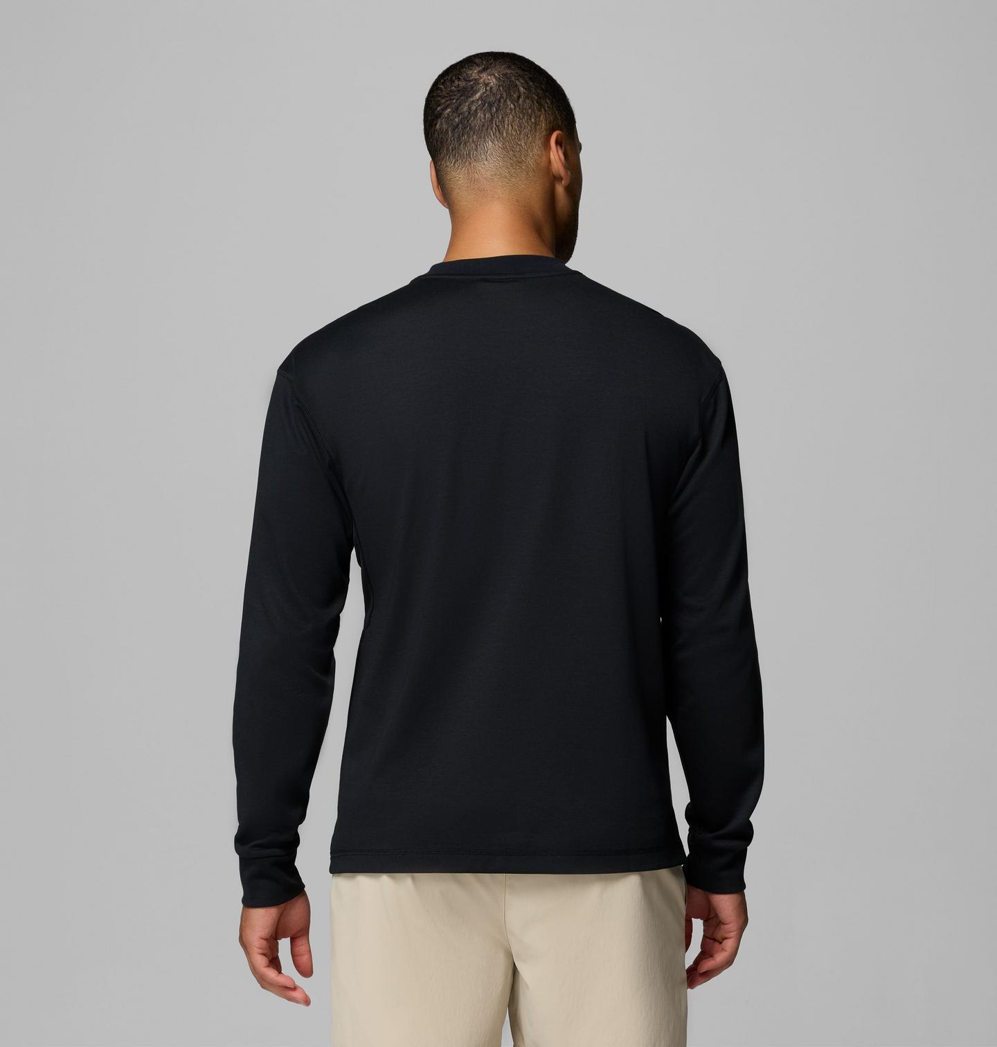 Мужская рубашка Columbia Echo Passage Long Sleeve Crew, цвет: Чёрный — фото 3