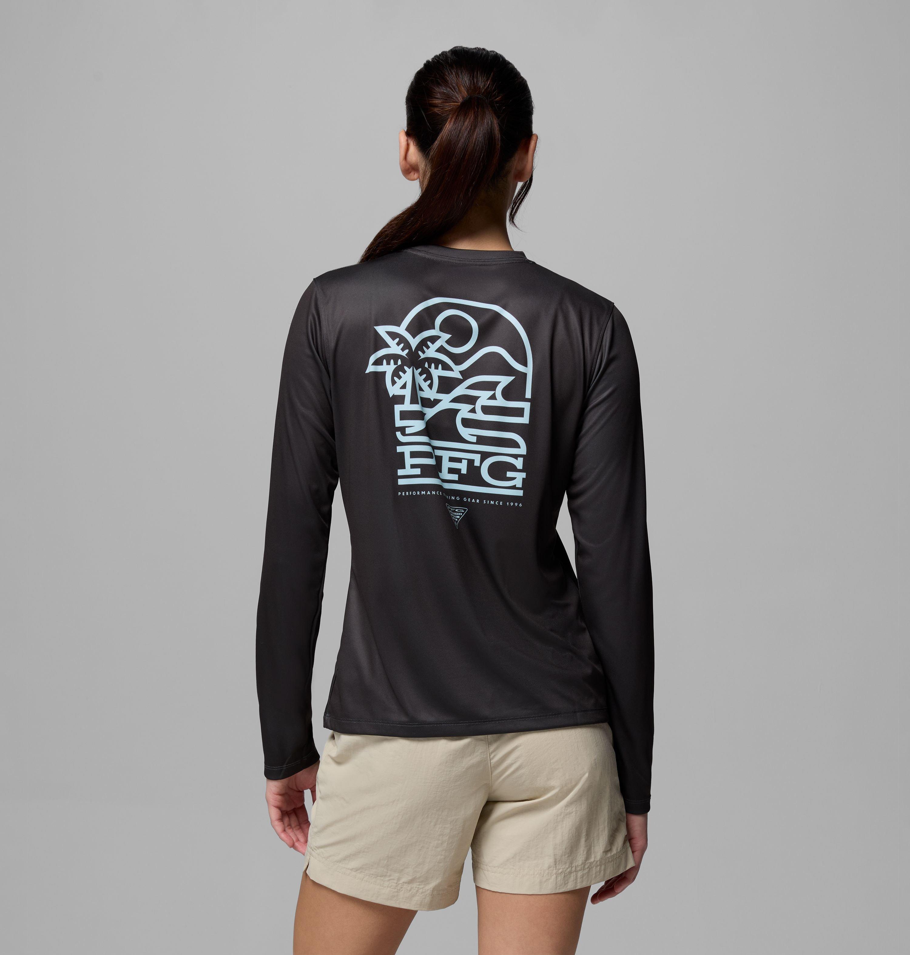 Women's PFG Tidal Tee Palm Waves Long Sleeve Shirt | 011 | XL 3