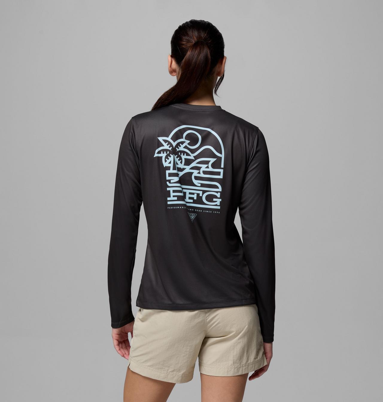 Women's PFG Tidal Tee™ Palm Waves Long Sleeve Shirt | 011 | S 3