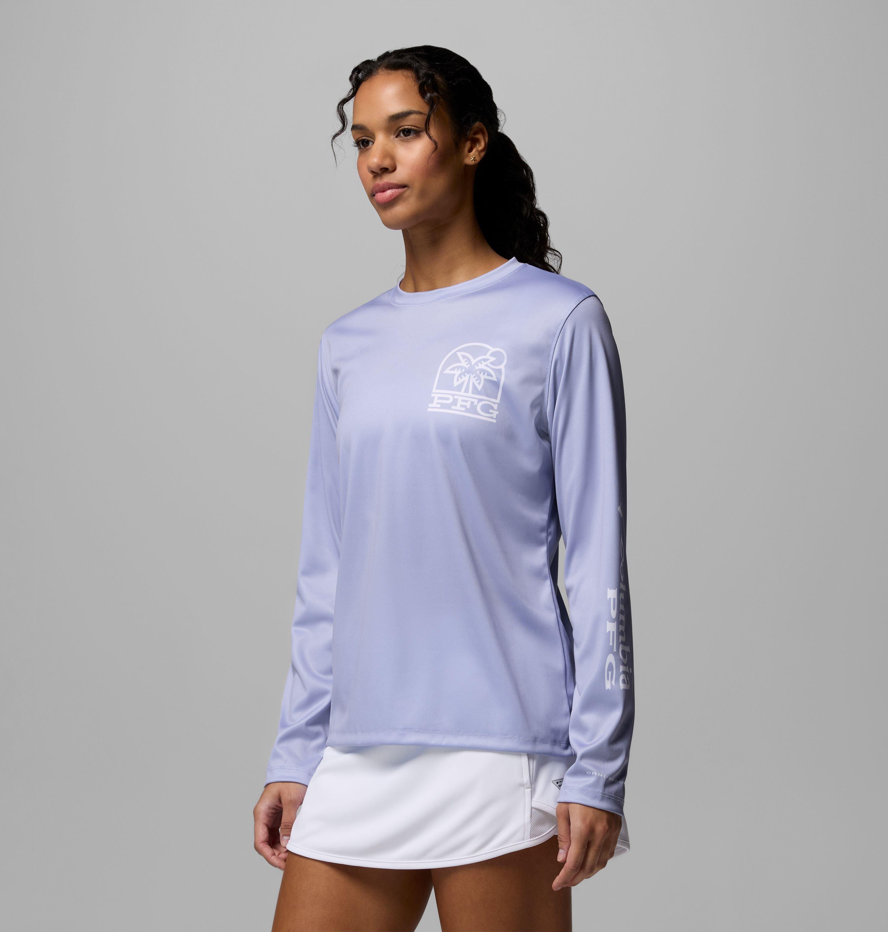 Women's PFG Tidal Tee Palm Waves Long Sleeve Shirt | 580 | M 4