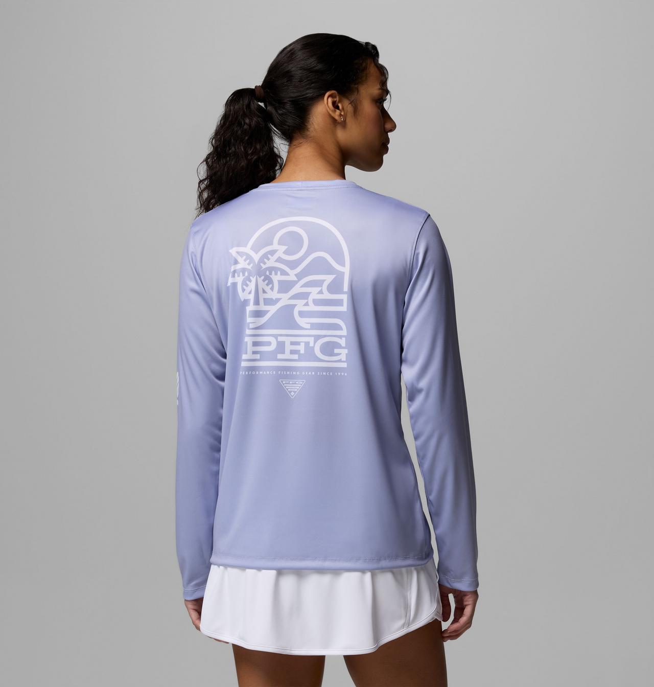 Women's PFG Tidal Tee™ Palm Waves Long Sleeve Shirt 3