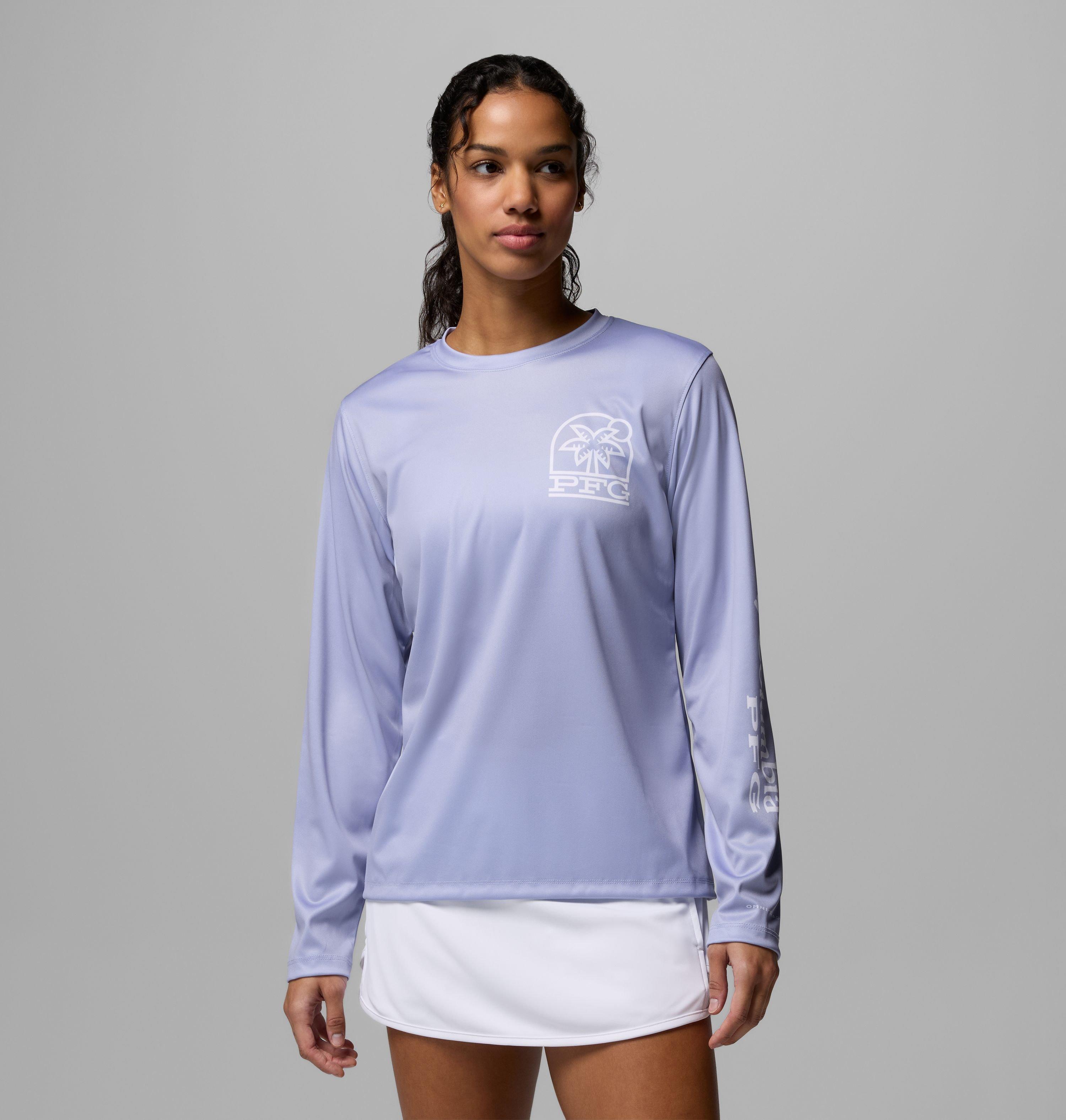 Columbia Women's PFG Tidal Tee  Palm Waves Long Sleeve Shirt-