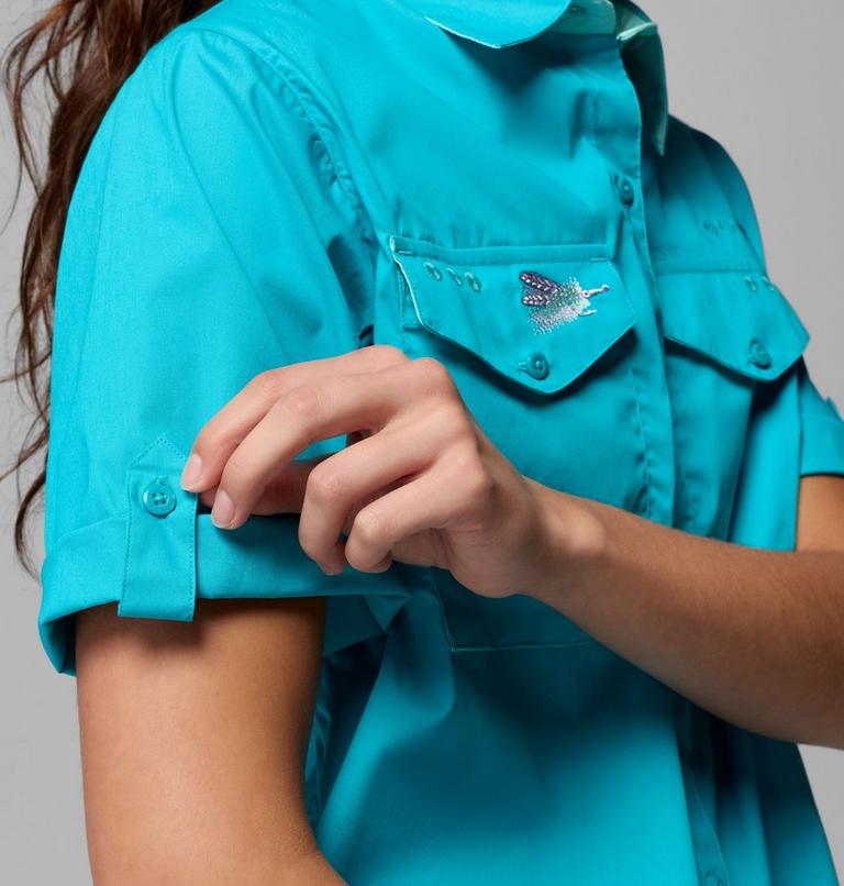 Chemise Manches Courtes Bonefish Flats Femme, Color: Ocean Teal, Gulf Stream, image 6