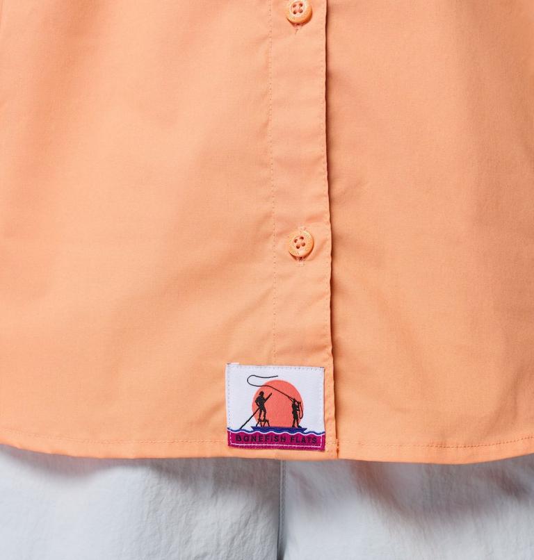 Women's Bonefish Flats Short Sleeve Shirt, Color: Bright Nectar, Guava Pink, image 7