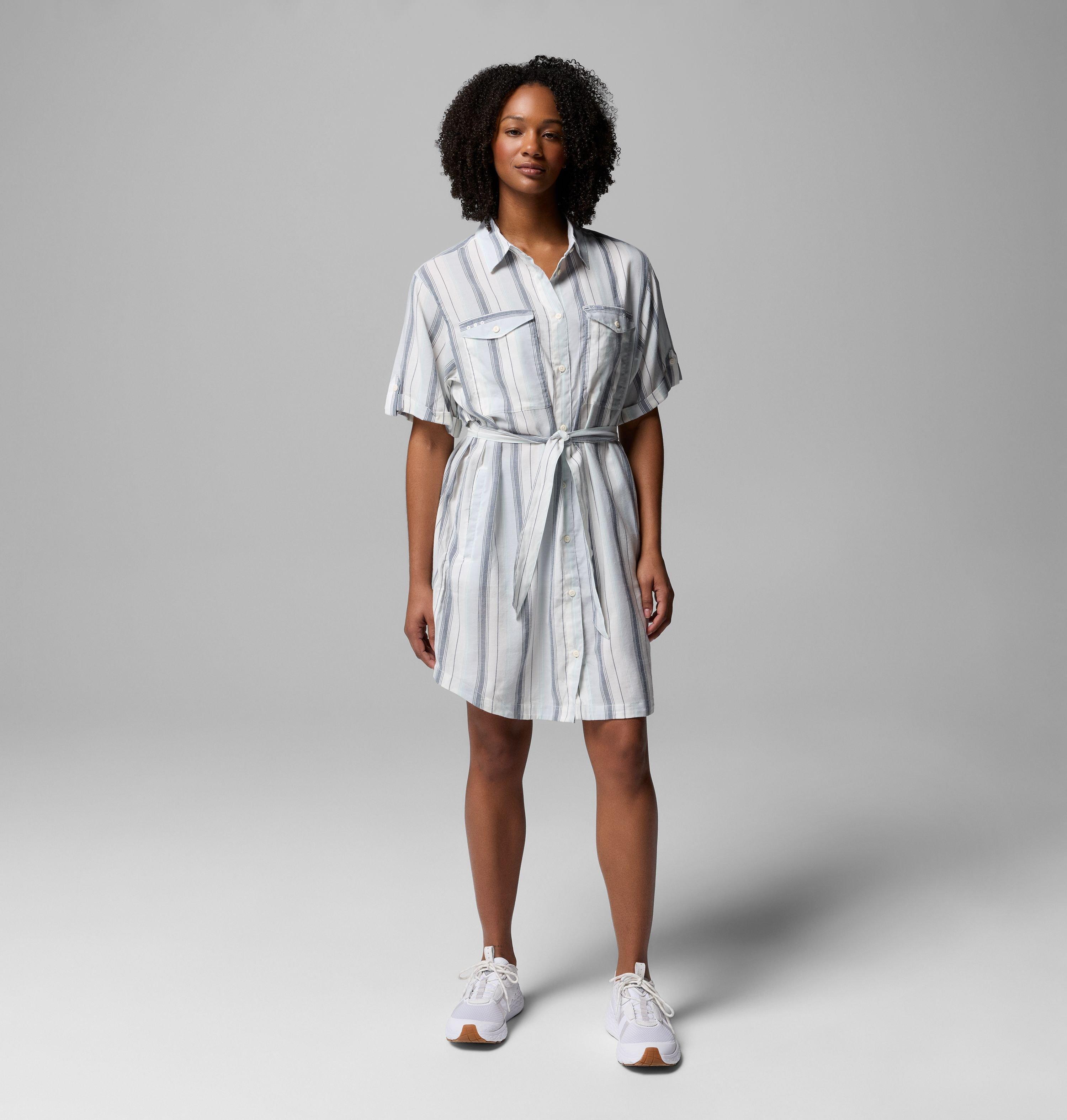 Columbia Sportswear Women's Grey Columbia - Pfg Open Water™ Shift Dress - Cirrus Lowtide Stripe Large