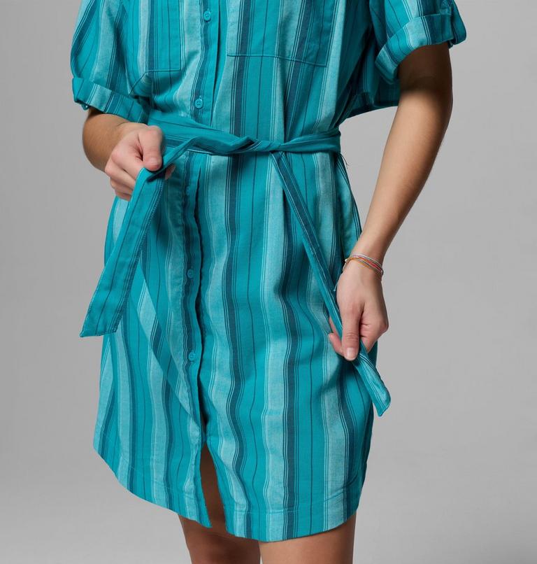 Women's PFG Open Water Shift Dress, Color: Ocean Teal, Lowtide Stripe, image 8