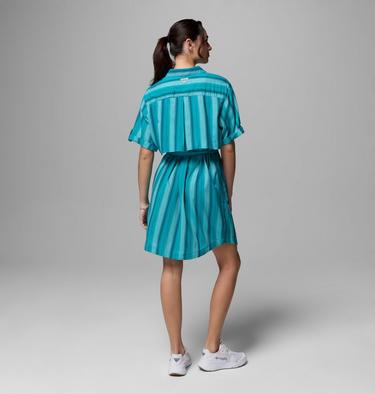 Women's PFG Open Water Shift Dress, Color: Ocean Teal, Lowtide Stripe, image 7