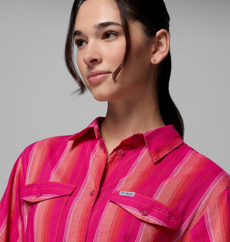 Women's PFG Open Water Shift Dress, Color: Guava Pink, Lowtide Stripe, image 5