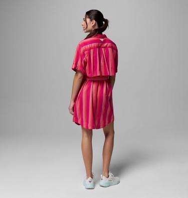 Women's PFG Open Water Shift Dress, Color: Guava Pink, Lowtide Stripe, image 3