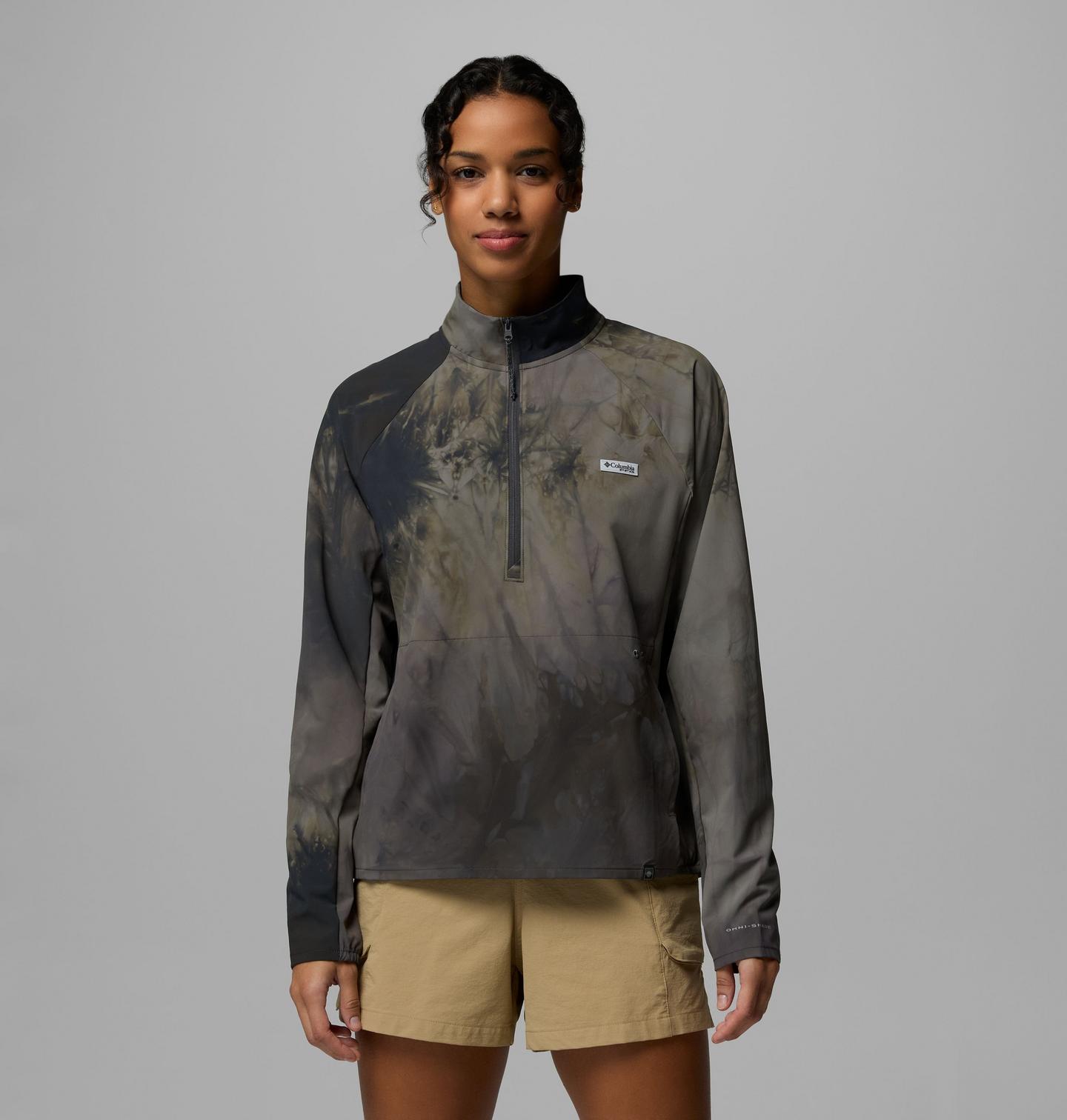 Женская рубашка Columbia PFG Uncharted Cloud Half Zip, цвет: Чёрный — фото 1