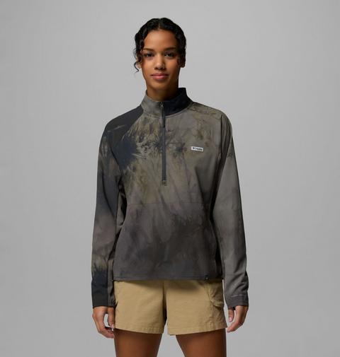 Женская рубашка Columbia PFG Uncharted Cloud Half Zip, цвет: Чёрный