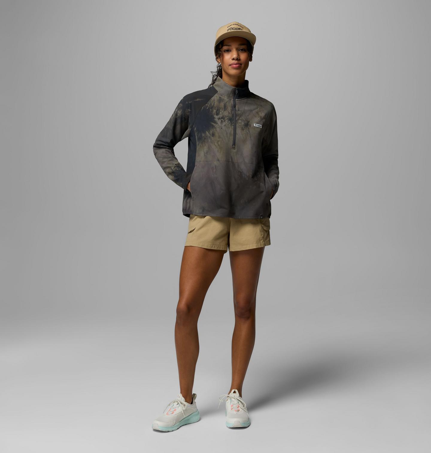 Женская рубашка Columbia PFG Uncharted Cloud Half Zip, цвет: Чёрный — фото 2