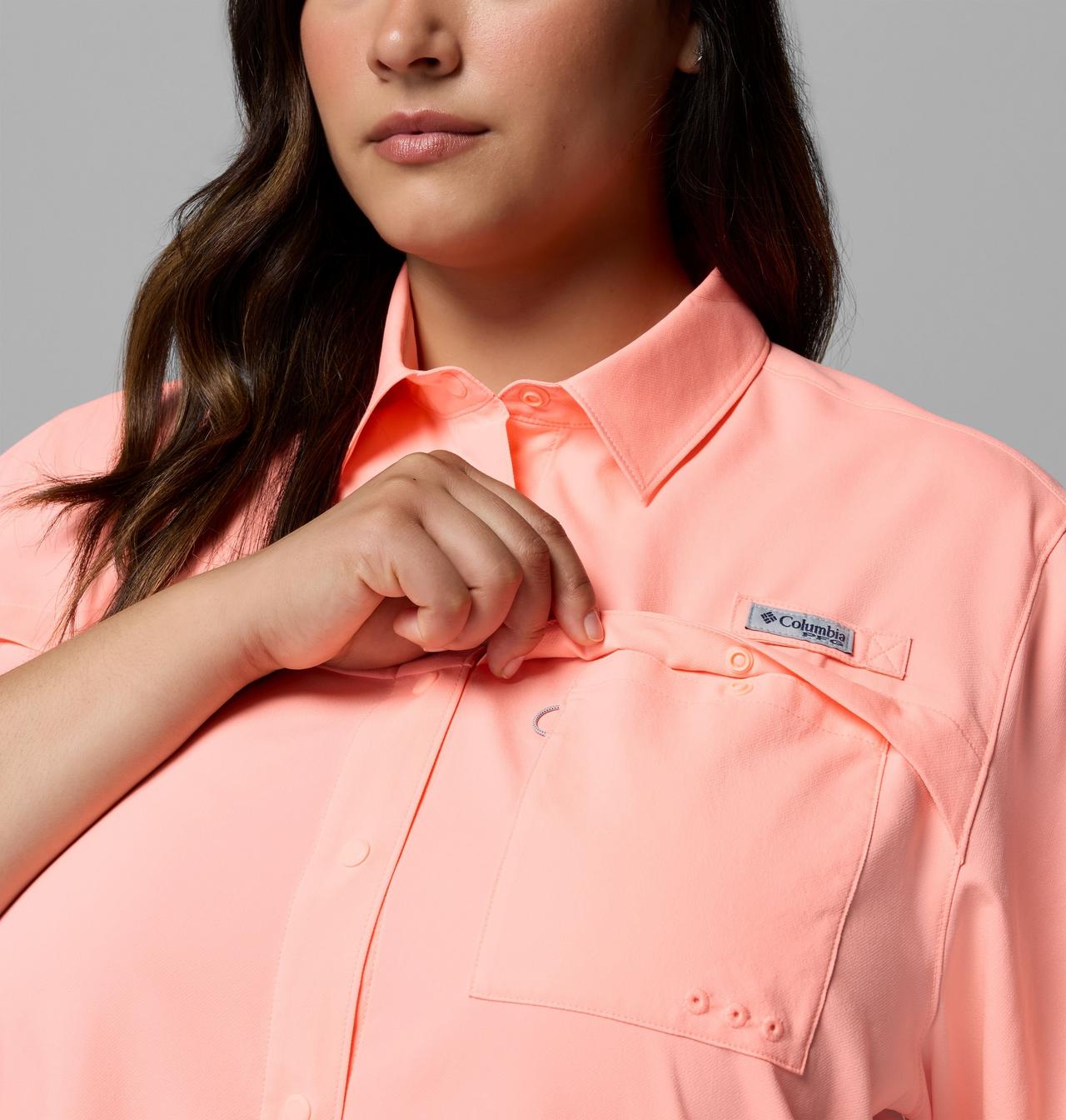 Women's PFG Castback™ Woven Short Sleeve - Plus Size | 807 | 1X 6