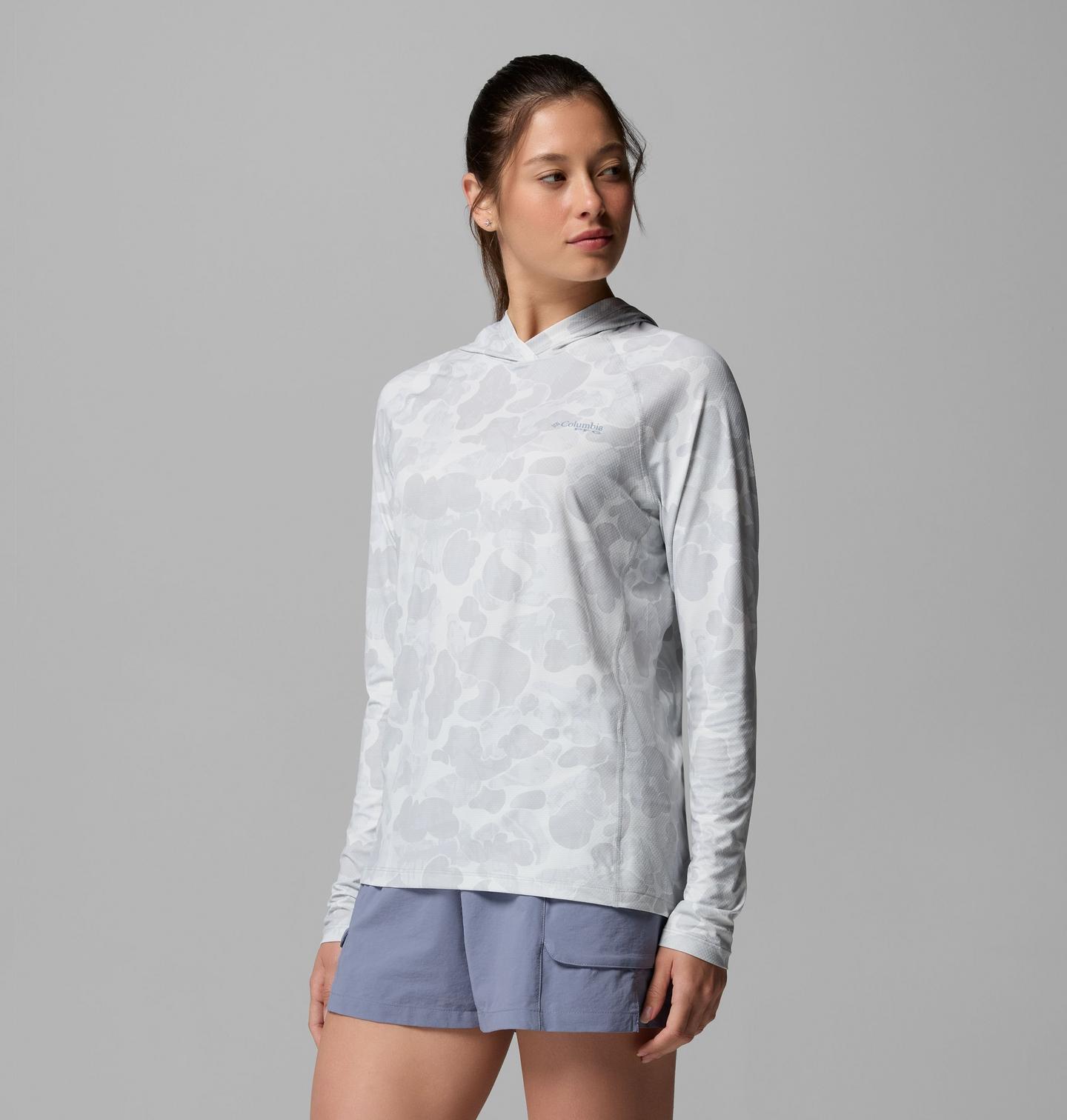 Женское худи Columbia PFG Super Solar Stream II, цвет: Холодный серый — фото 4