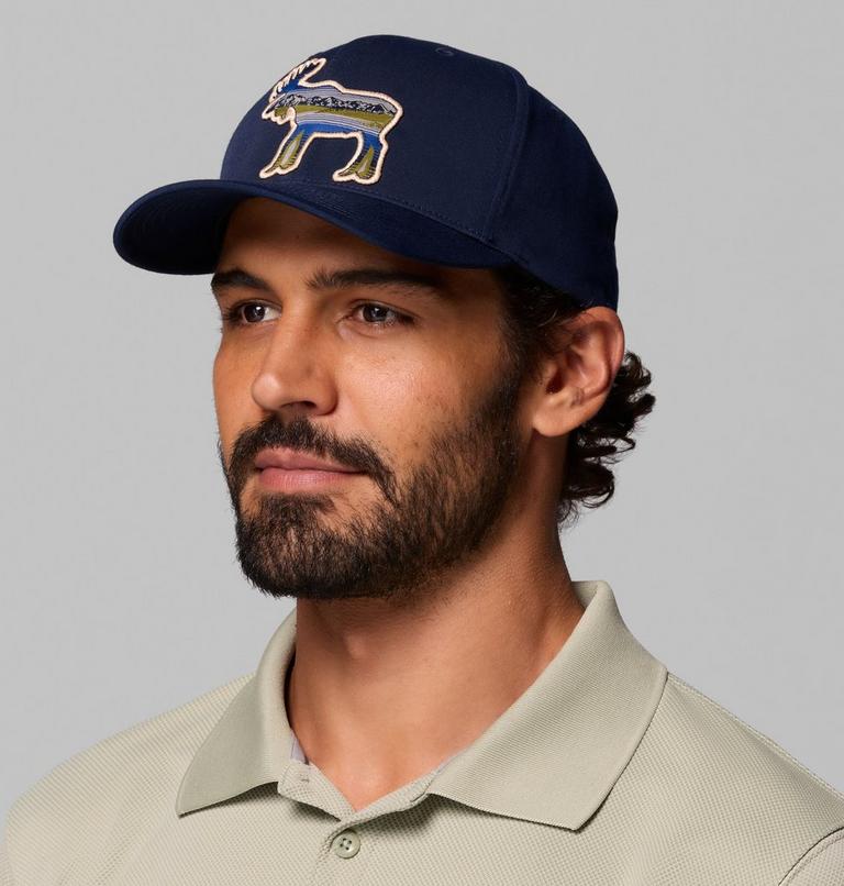 Unisex Lost Lager 3D Stretch Cap, Color: Collegiate Navy, Moose, image 3