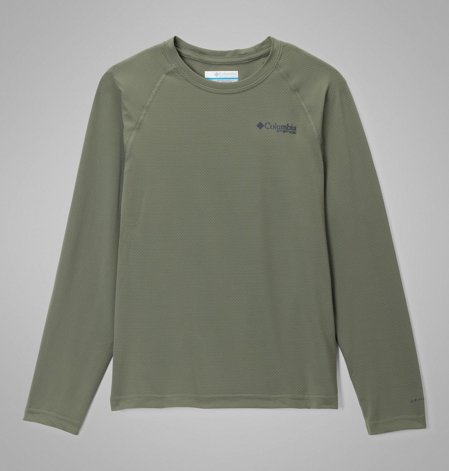 Детская рубашка Columbia PFG Solar Stream II Long Sleeve, цвет: Кипарисовый — фото 1
