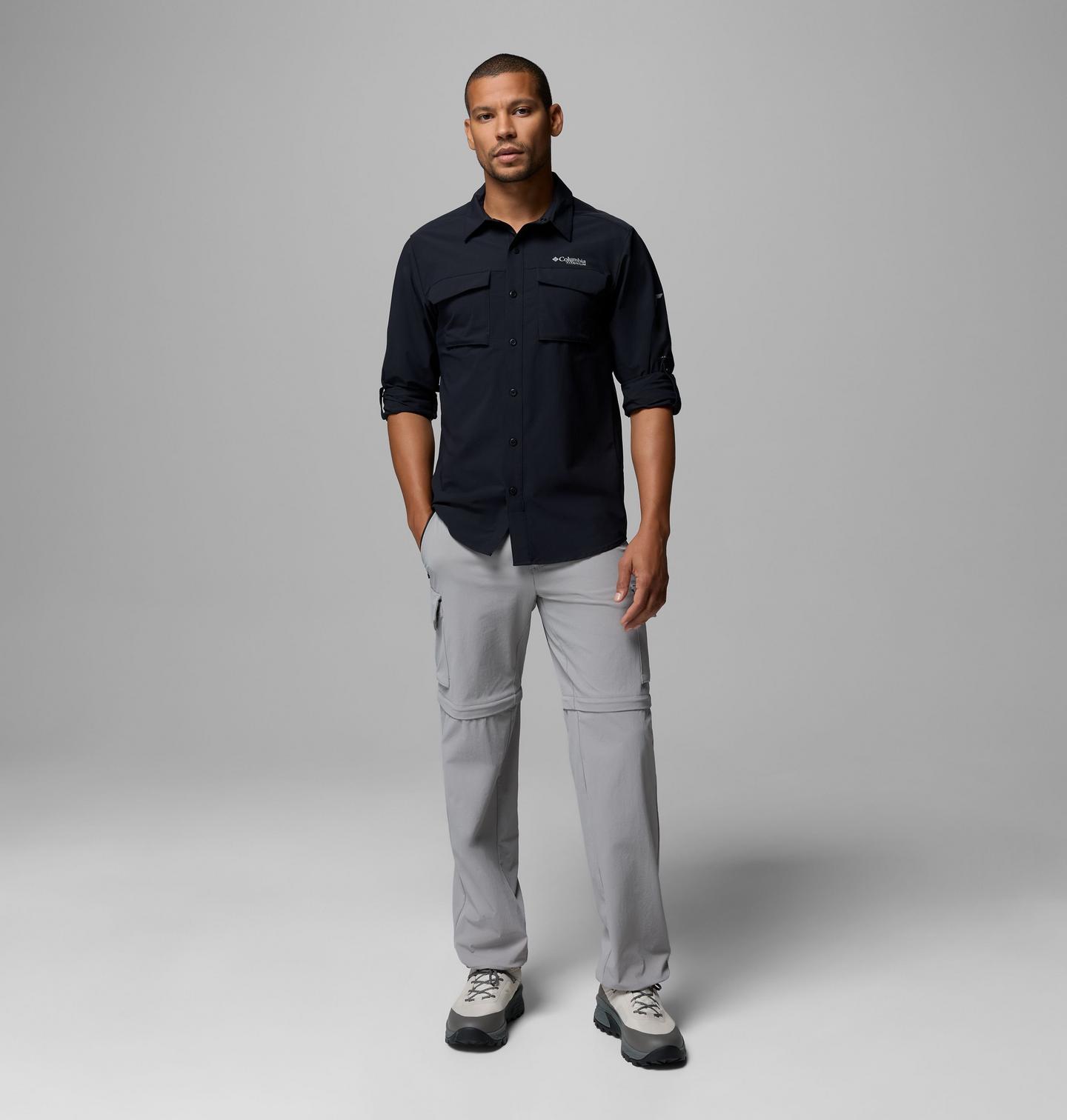 Мужская рубашка Columbia Silver Ridge Elite Long Sleeve Woven, цвет: Чёрный — фото 2