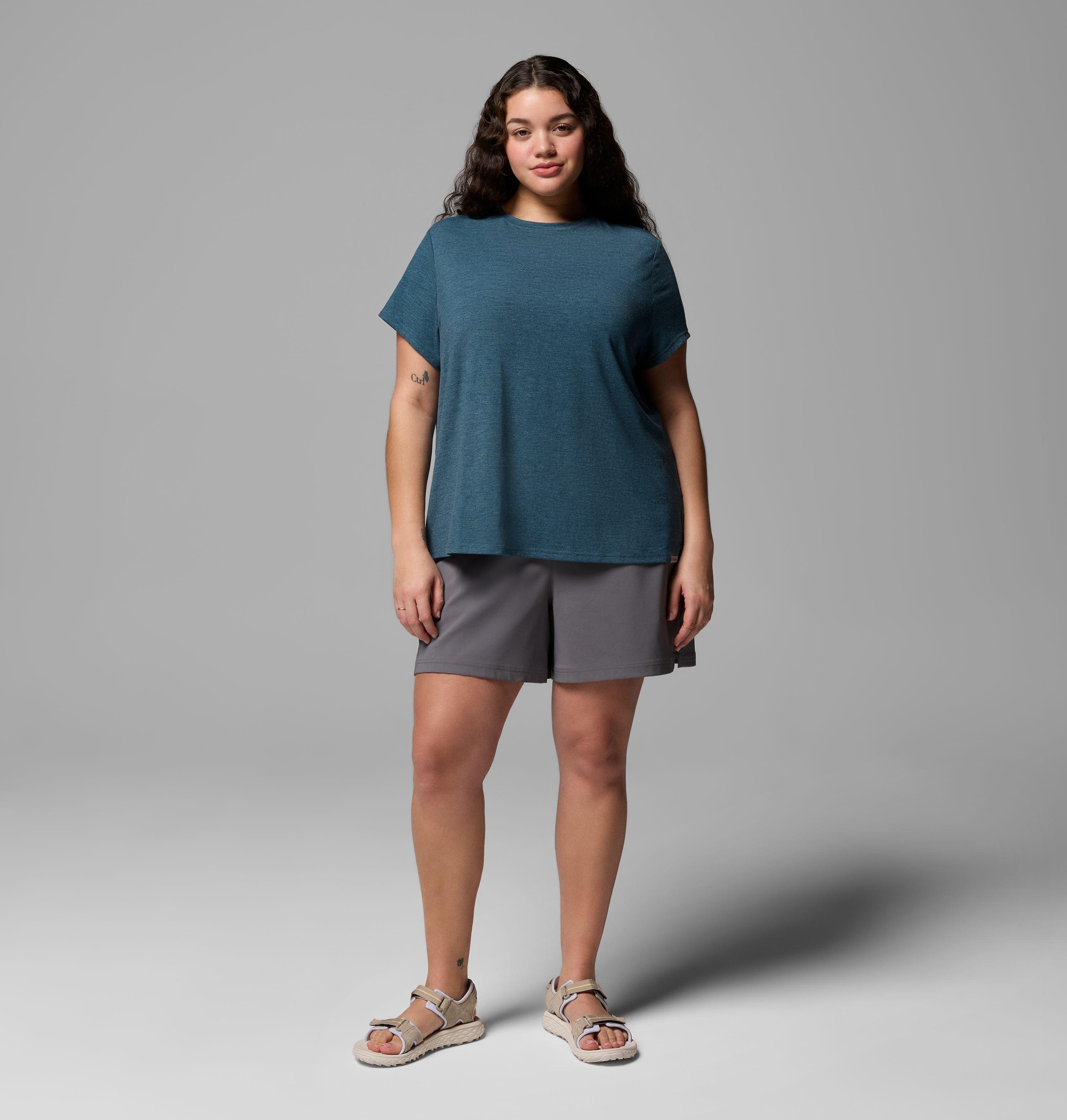 T-shirt à manches courtes doux et extensible CSC pour femme – Grandes tailles | 429 | 1X 2