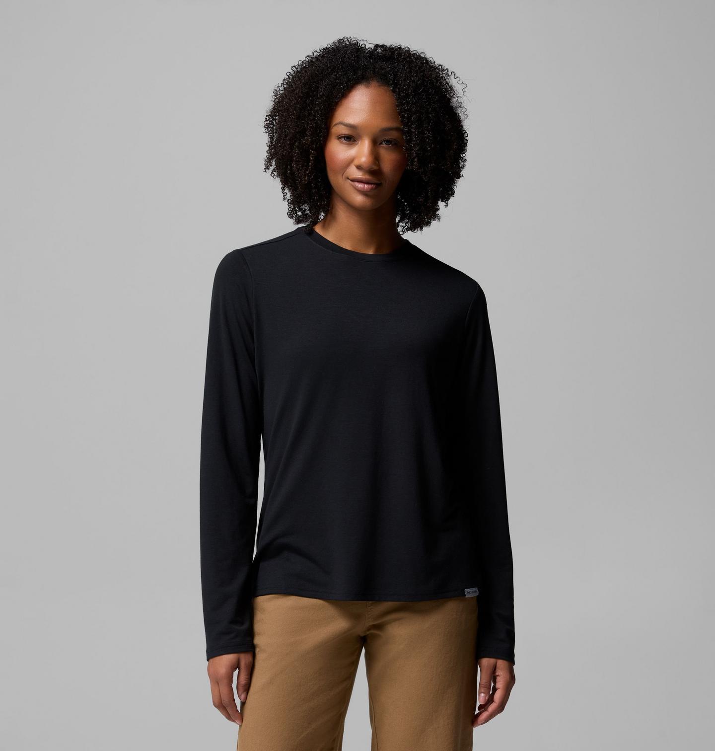 Женская футболка Columbia CSC Soft Stretch Long Sleeve, цвет: Чёрный — фото 1