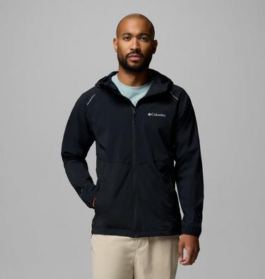 Men's Columbia Tech II Full Zip Hooded Windbreaker, Color: Black, image 5