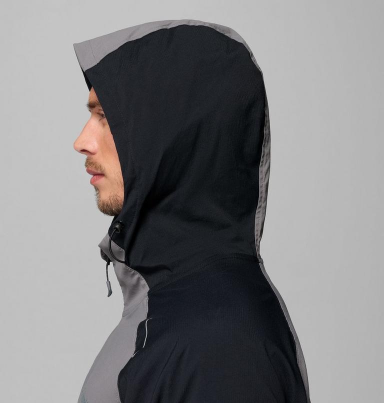 Men's Columbia Tech II Full Zip Hooded Windbreaker, Color: Black, Columbia Grey, image 7