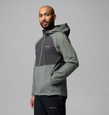 Men's Columbia Tech II Full Zip Hooded Windbreaker, Color: Sedona Sage, Shark, image 8