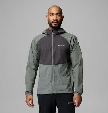 Coupe-vent Enti&egrave;rement Zipp&eacute; &agrave; Capuche Columbia Tech II Homme, Color: Sedona Sage, Shark, image 3