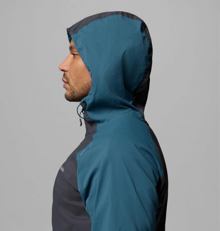 Men's Columbia Tech II Full Zip Hooded Windbreaker, Color: Everblue, Shark, image 7