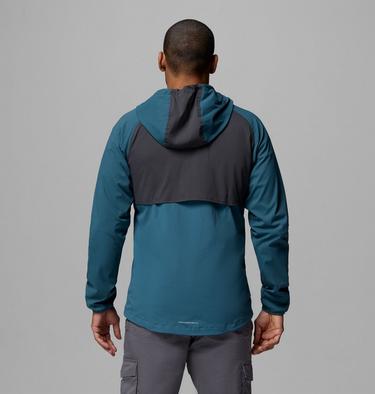 Men's Columbia Tech II Full Zip Hooded Windbreaker, Color: Everblue, Shark, image 3