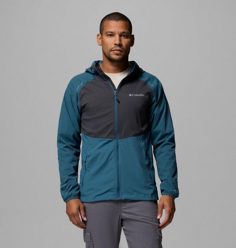Men's Columbia Tech II Full Zip Hooded Windbreaker, Color: Everblue, Shark, image 1