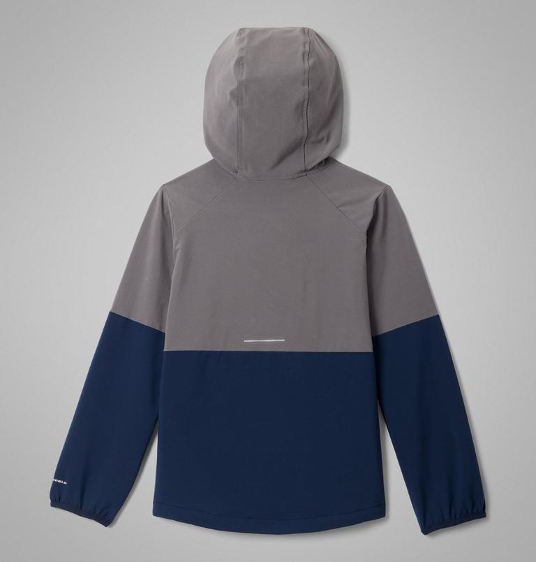 Boys' Trails Edge Full Zip Fleece Jacket, Color: Collegiate Navy, City Grey, image 2