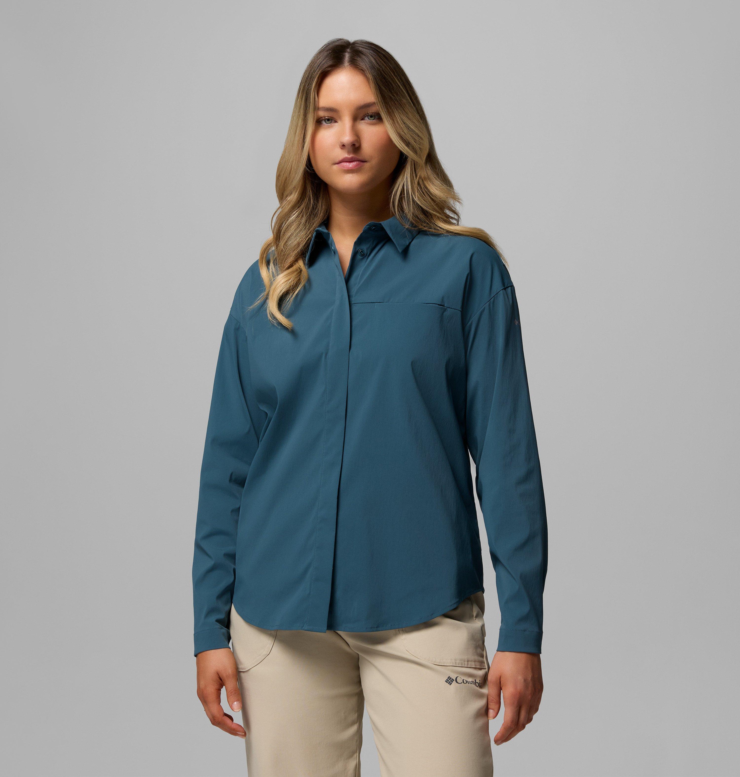 Columbia Sportswear Women's Blue Columbia - Chill Creek™ Technical Shirt - Ever Medium
