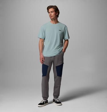 Men's Columbia Tech Spacer Knit Trousers, Color: City Grey, Collegiate Navy, image 2