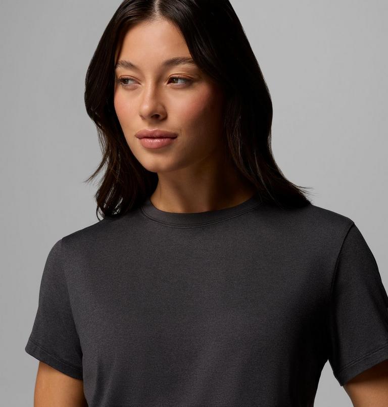 Women's Parsons Point Technical Graphic T-Shirt, Color: Black Heather, Floral Fun, image 5