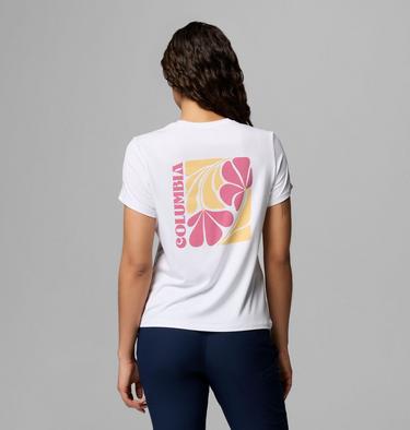 Women's Parsons Point Technical Graphic T-Shirt, Color: White, Floral Fun, image 11