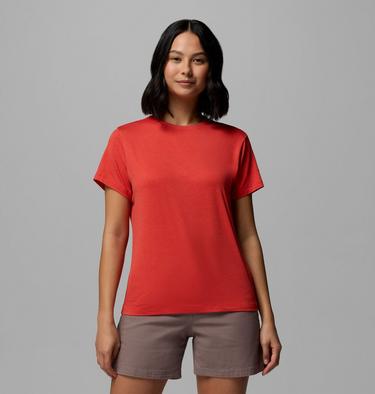 Camiseta t&eacute;cnica con estampado Parsons Point para mujer, Color: Poppy Red Heather, Floral Fun, image 3