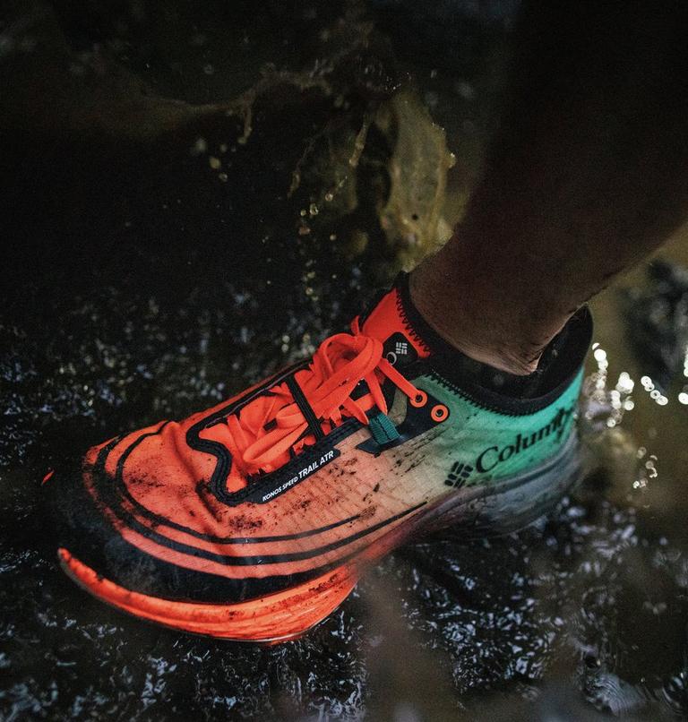 Men's Konos Speed Trail ATR Running Shoe, Color: Teal Chloride, Blaze, image 14